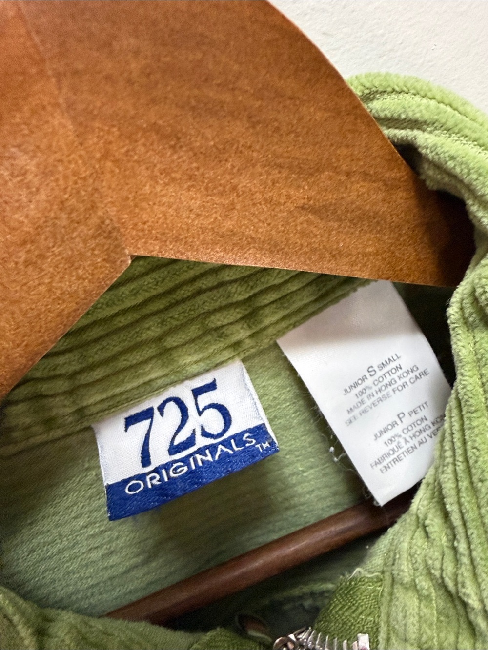 725 Originals Vintage Women’s Olive Green Corduroy Zip Shirt Jacket Size Small - Picture 2 of 13